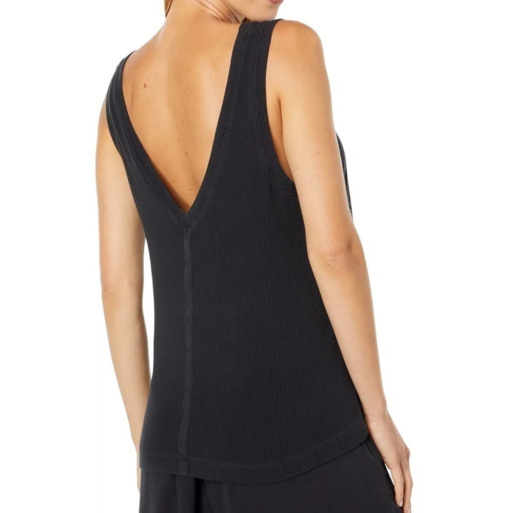 New Splendid Zinnia Viscose Double V-Neck Tank in Lead | Size Large - Picture 3 of 16